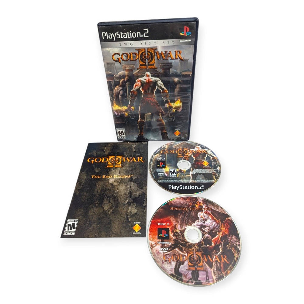 Sony God of War II 2 Two Disc Set PlayStation 2 PS2 Black Label Complete CIB